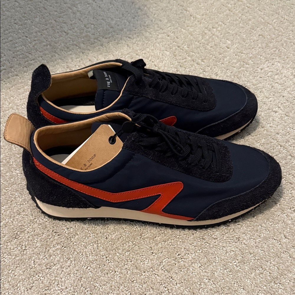 rag & bone Navy and Orange Men's Sneakers - Picture 3 of 5